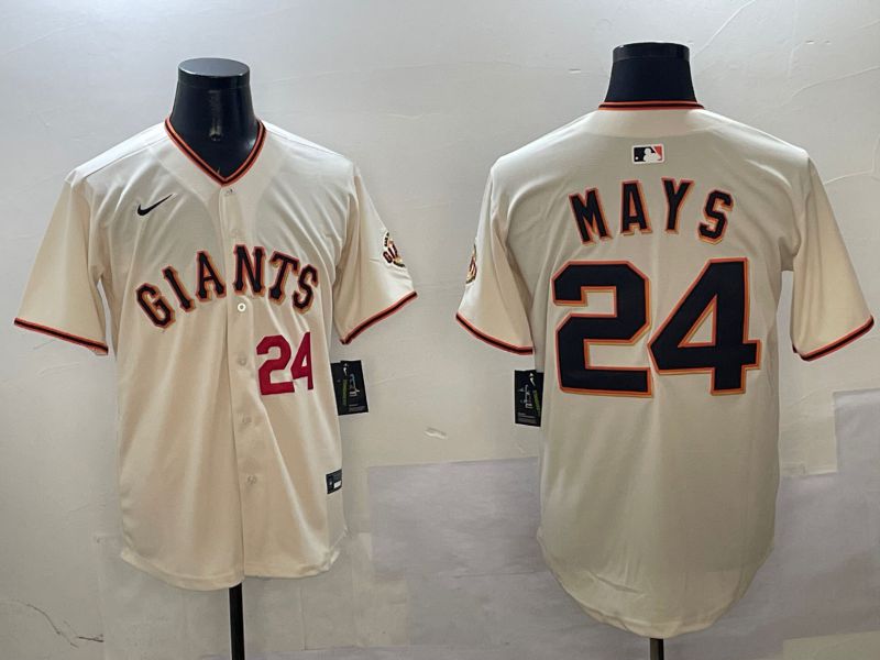 Men San Francisco Giants 24 Mays Cream Game 2025 Nike MLB Jersey style 3
